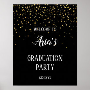 Poster Dourada Confetti em Boas-vindas à Festa de format