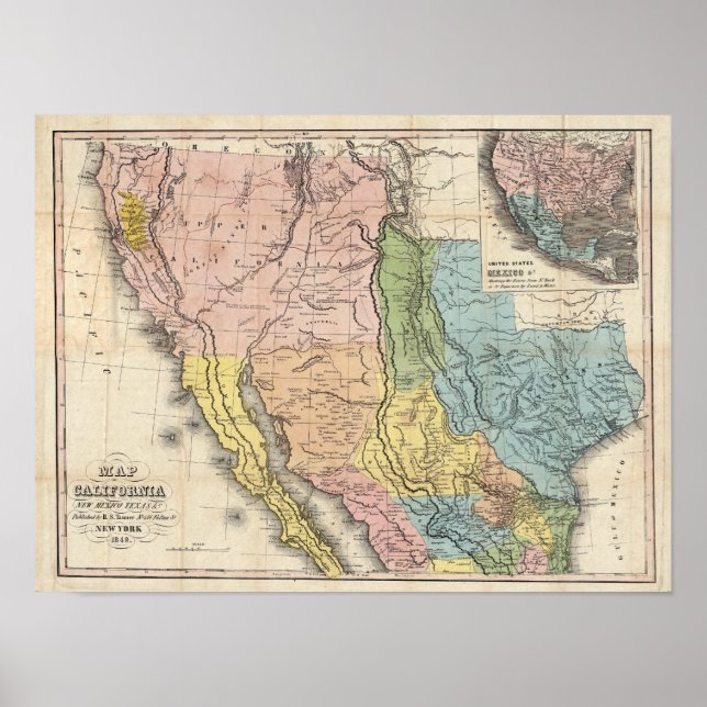 Póster Dourada Corrida para a Califórnia (Frente)