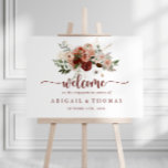 Poster Dourada Festa de noivado Floral Russa bem-vinda<br><div class="desc">Este poster de boas-vindas à festa de noivado floral rústica de ouro é perfeito para uma celebração moderna de noivados. O design apresenta marsala pintada à mão, cor-de-rosa, pinceladas, burgundy e flores douradas com folhas verdes dispostas em lindas coroas. Faça deste poster com que seja seu, adicionando o nome da...</div>