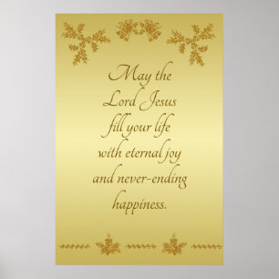 Poster Dourada Glitter Feliz Natal, Papai Noel em ouro