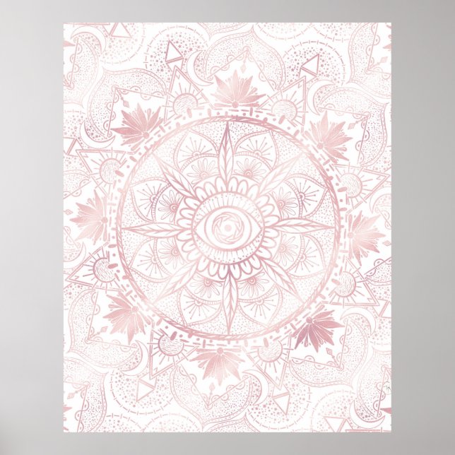 Poster Dourada Lua Sun Mandala Celestial Design (Frente)