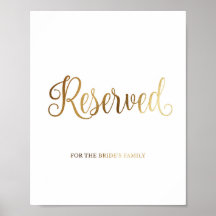 Dourada placa de casamento reservada | DOURADO
