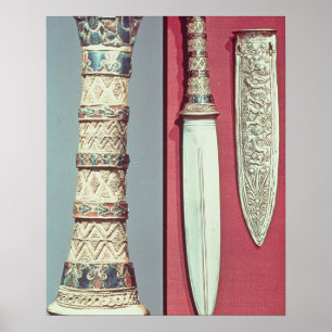 Póster Dourada punhal e bainha, tesouro de Tutankhamun, c