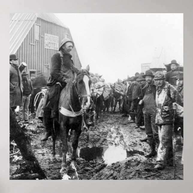 Póster Dourada Rush no Alasca, 1890 (Frente)