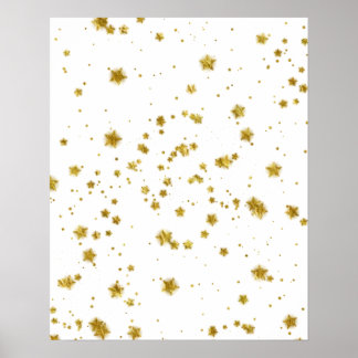 Póster Dourada Star Faux Foil Sequence Background Stars D