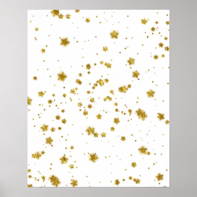 Póster Dourada Star Faux Foil Sequence Background Stars D (Frente)