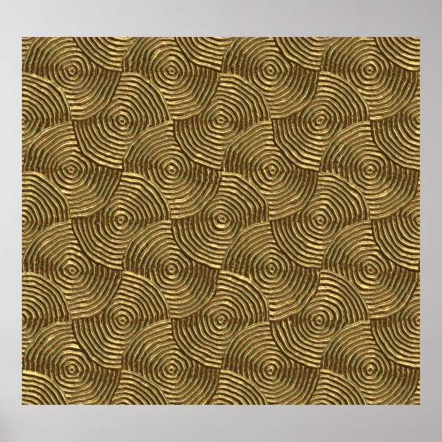 Poster Dourada textura do círculo: Abstrato sem costura. (Frente)