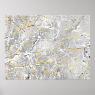 Poster Dourada textura marmoreada