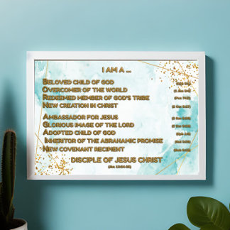 Poster Douradas afirmações bíblicas Acróticas w_Scripture