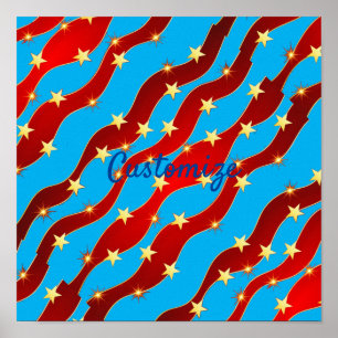 Poster Douradas estrelas Patriótico Sky Thunder_Cove