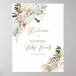 Poster Dourado Boho/Bohemian Baby Brunch