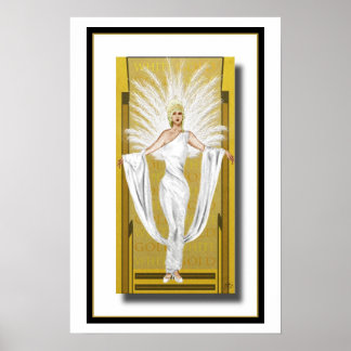 Póster Dourado branco