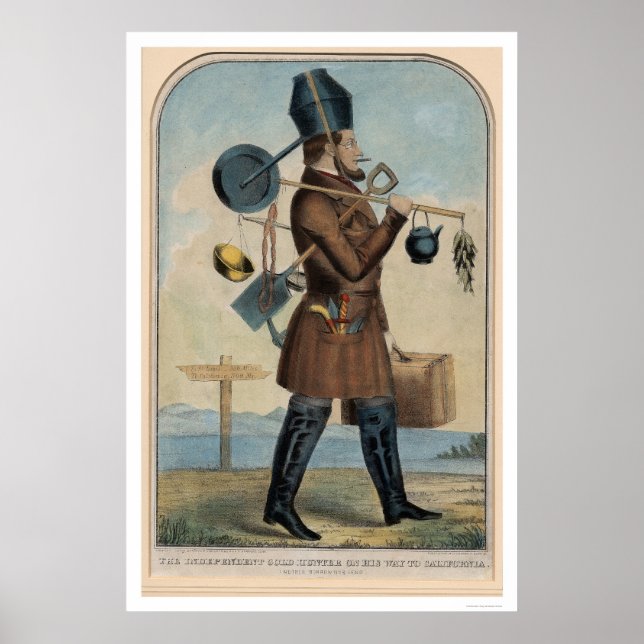 Poster Dourado caçador independente a caminho da Califórn (Frente)