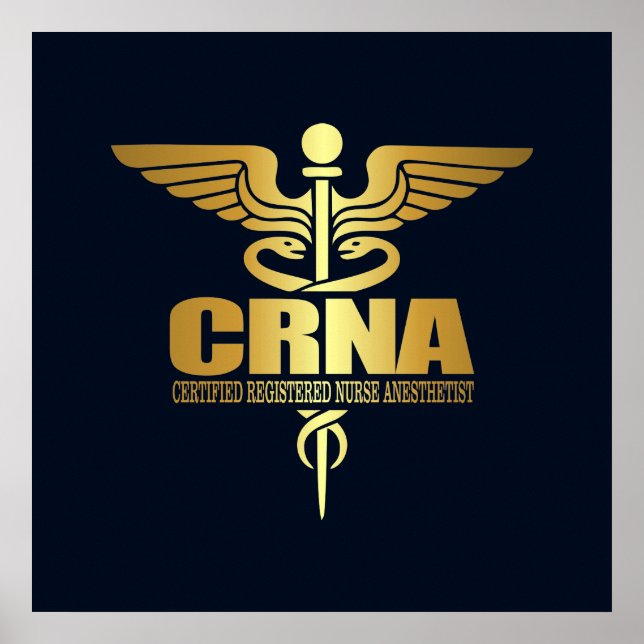 Poster Dourado Caduceus (CRNA) (Frente)