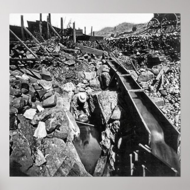 Póster DOURADO CANAL na CALIFÓRNIA c. 1866 (Frente)