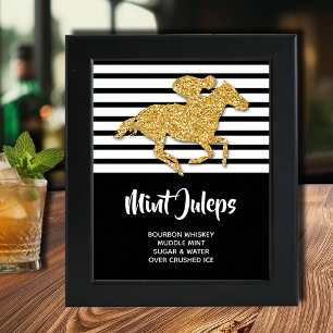 Poster Dourado Cavalo Derby Mint Juleps