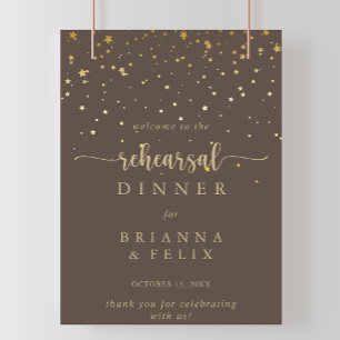 Poster Dourado Confetti Brown Janto de Ensaios Bem-vindo
