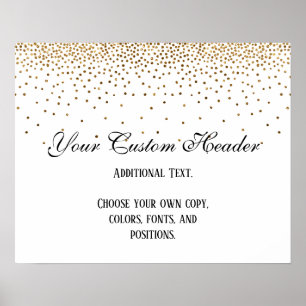 Poster Dourado Confetti Elegante Faça Você Mesmo Sinal De