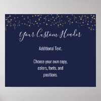 Dourado Confetti Marinho Casual Faça Você Mesmo Fe