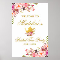 Dourado cor-de-rosa Chá de panela Tea Party Welcom