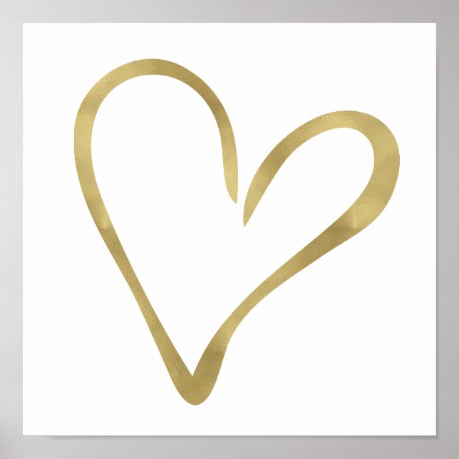 Póster Dourado Coração Aberto II (Frente)