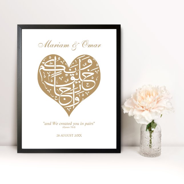 Poster Dourado Criamos você em Pairs Nikkah (Criador carregado)