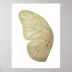 Poster Dourado da ilustração da asa da borboleta
