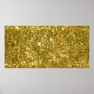 Poster Dourado Design de Tinta: Luxuoso e Artístico