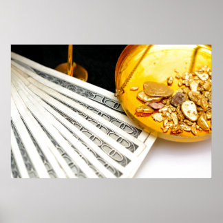 Poster Dourado E Dinheiro