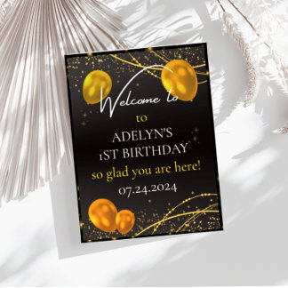 Poster "Dourado e negro no primeiro aniversário"