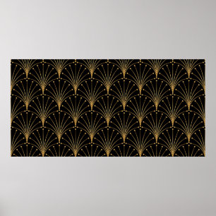Poster Dourado e preto. Contexto luxuoso