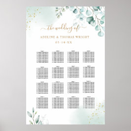 Poster Dourado Eucalyptus Greenery Sai do Casamento