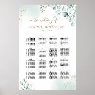 Poster Dourado Eucalyptus Greenery Sai do Casamento