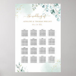 Poster Dourado Eucalyptus Greenery Sai do Casamento