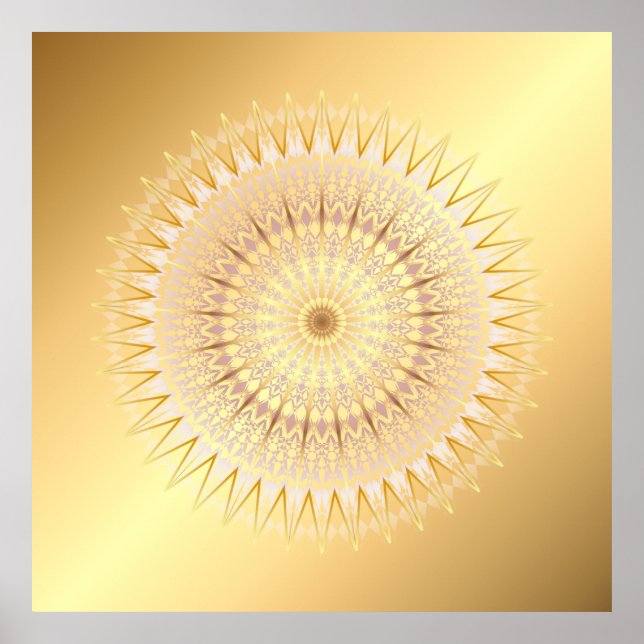 Poster Dourado Mandala (Frente)
