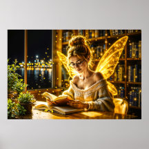 Dourado ouro de fada acadêmica e confortável bibli