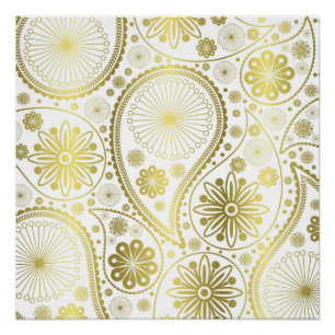 Póster Dourado padrão paisley