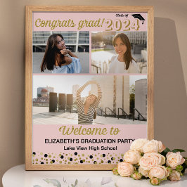 Poster Dourado Parabéns Formando 3 foto colagem sinal de 