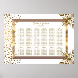 Poster Dourado Ponto de Confetti Enquadrado -18 Gráfico d
