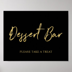Poster Dourado preto - Sinal de Bar do deserto com a insc
