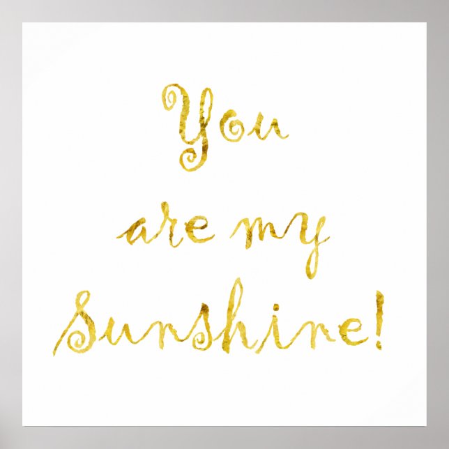 Póster Dourado Que Você É Meu Metálico De Folha De Folha  (Frente)