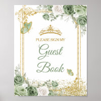 Dourado Quinceañera Sage Livro Verde da Coroa