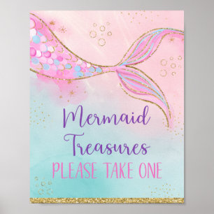 Poster Dourado Rosa, Tesouros da Sereia, Favor da Festa d