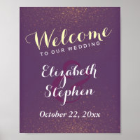 Dourado Roxo e Sinal de Casamento com Sparkle Post