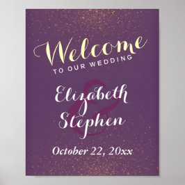 Poster Dourado Roxo e Sinal de Casamento com Sparkle Post