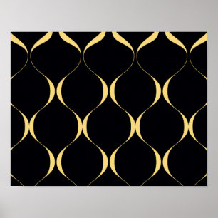 Poster Dourado, simples, moderno, luxuoso gráfico ondula