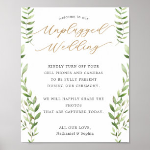Poster Dourado sinal de casamento desplugado