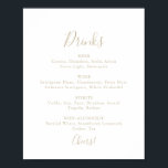 Poster Dourado Sinal de Menu de Bebidas Casamentosas Mini<br><div class="desc">Este cartaz de ouro,  simples e minimalista,  é perfeito para um casamento moderno. O design simples e elegante apresenta a tipografia clássica e de rico em ouro.</div>