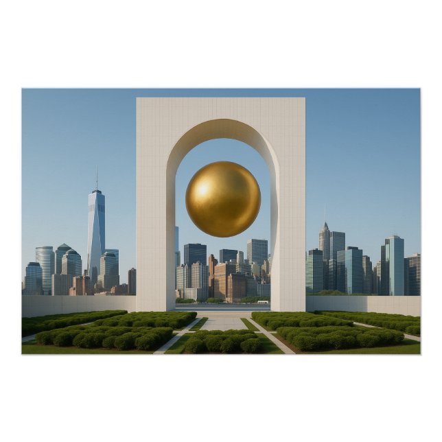 Póster Dourado Sobrearquiado (Frente)
