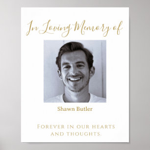 Poster Dourado texto na memória de amor, símbolo de casam